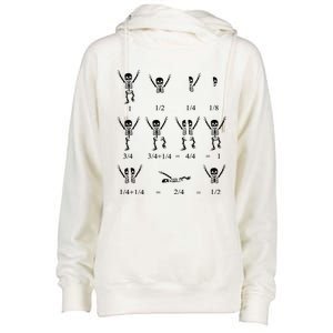 Cute Math Teacher Equation Skeleton Math Students Halloween Womens Funnel Neck Pullover Hood