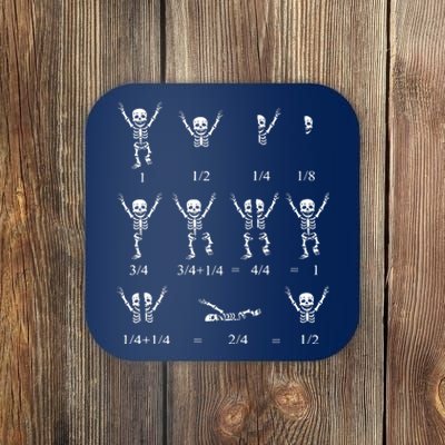 Cute Math Teacher Equation Skeleton Math Students Halloween Coaster