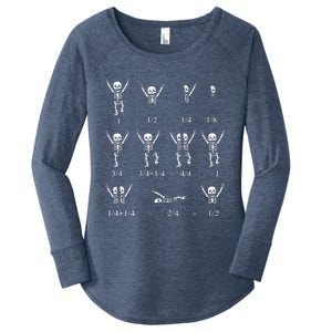 Cute Math Teacher Equation Skeleton Math Students Halloween Women's Perfect Tri Tunic Long Sleeve Shirt