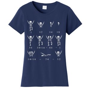 Cute Math Teacher Equation Skeleton Math Students Halloween Women's T-Shirt