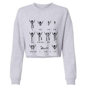 Cute Math Teacher Equation Skeleton Math Students Halloween Cropped Pullover Crew