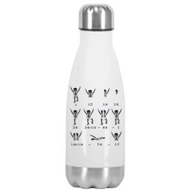 Cute Math Teacher Equation Skeleton Math Students Halloween Stainless Steel Insulated Water Bottle