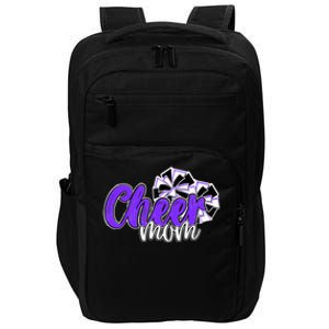 Cheer Mom Top Pom Poms Purple Mascot Colors School Cute Gift Impact Tech Backpack