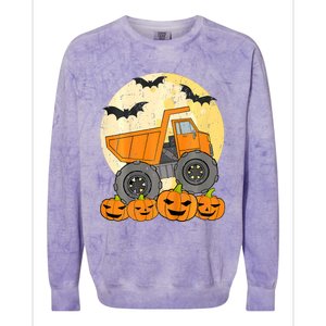 Construction Monster Truck Halloween Pumpkins Colorblast Crewneck Sweatshirt