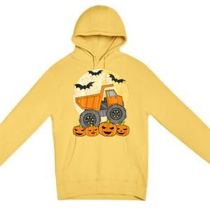 Construction Monster Truck Halloween Pumpkins Premium Pullover Hoodie