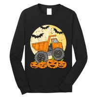 Construction Monster Truck Halloween Pumpkins Long Sleeve Shirt