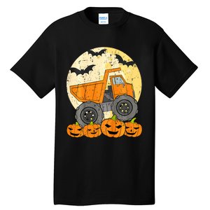 Construction Monster Truck Halloween Pumpkins Tall T-Shirt