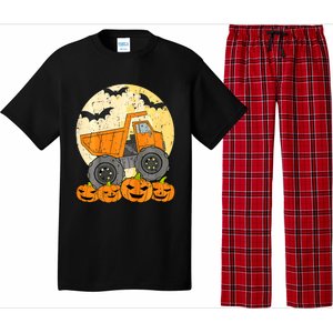 Construction Monster Truck Halloween Pumpkins Pajama Set