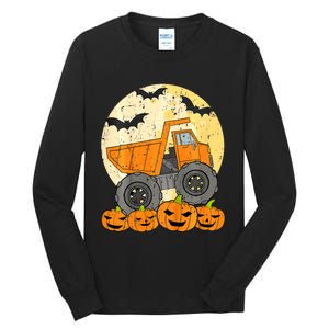 Construction Monster Truck Halloween Pumpkins Tall Long Sleeve T-Shirt