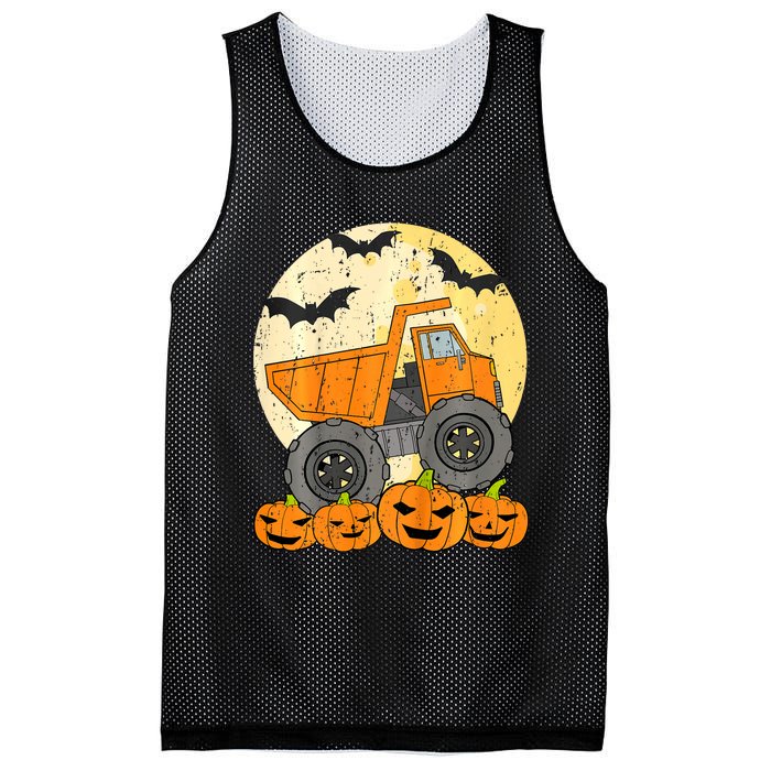 Construction Monster Truck Halloween Pumpkins Mesh Reversible Basketball Jersey Tank