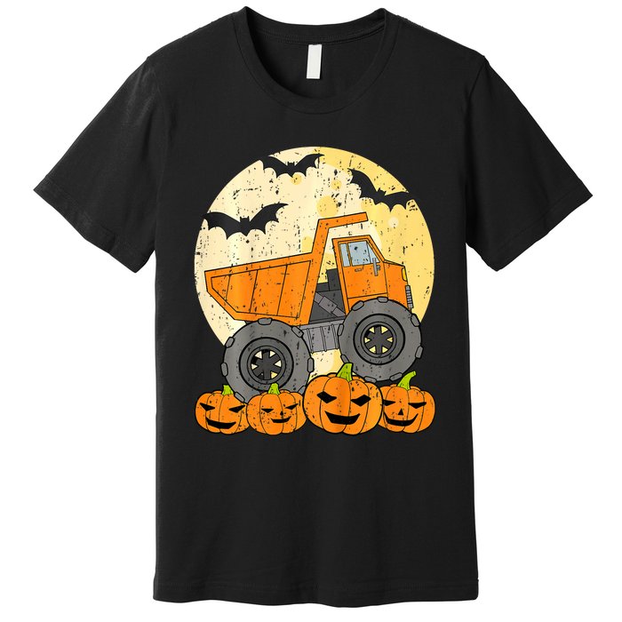 Construction Monster Truck Halloween Pumpkins Premium T-Shirt