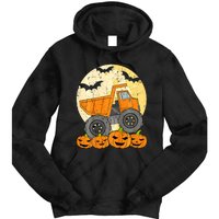 Construction Monster Truck Halloween Pumpkins Tie Dye Hoodie