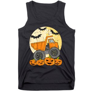 Construction Monster Truck Halloween Pumpkins Tank Top