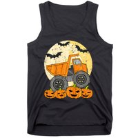 Construction Monster Truck Halloween Pumpkins Tank Top