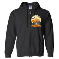 Construction Monster Truck Halloween Pumpkins Full Zip Hoodie