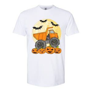 Construction Monster Truck Halloween Pumpkins Softstyle CVC T-Shirt