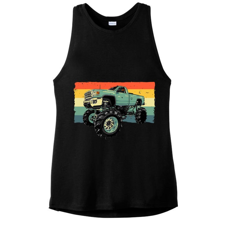 Cool Monster Truck Big Monster Trucks Ladies PosiCharge Tri-Blend Wicking Tank
