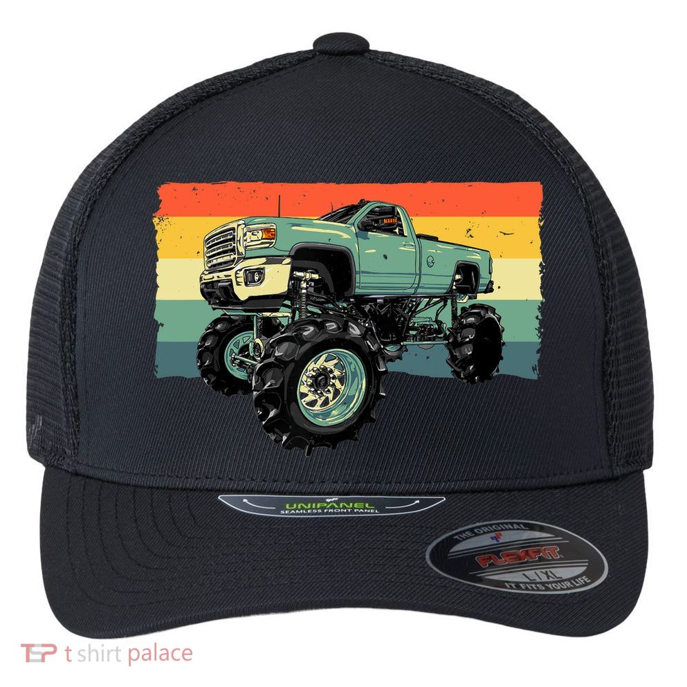 Cool Monster Truck Big Monster Trucks Flexfit Unipanel Trucker Cap