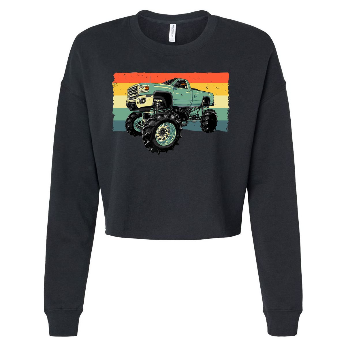 Cool Monster Truck Big Monster Trucks Cropped Pullover Crew