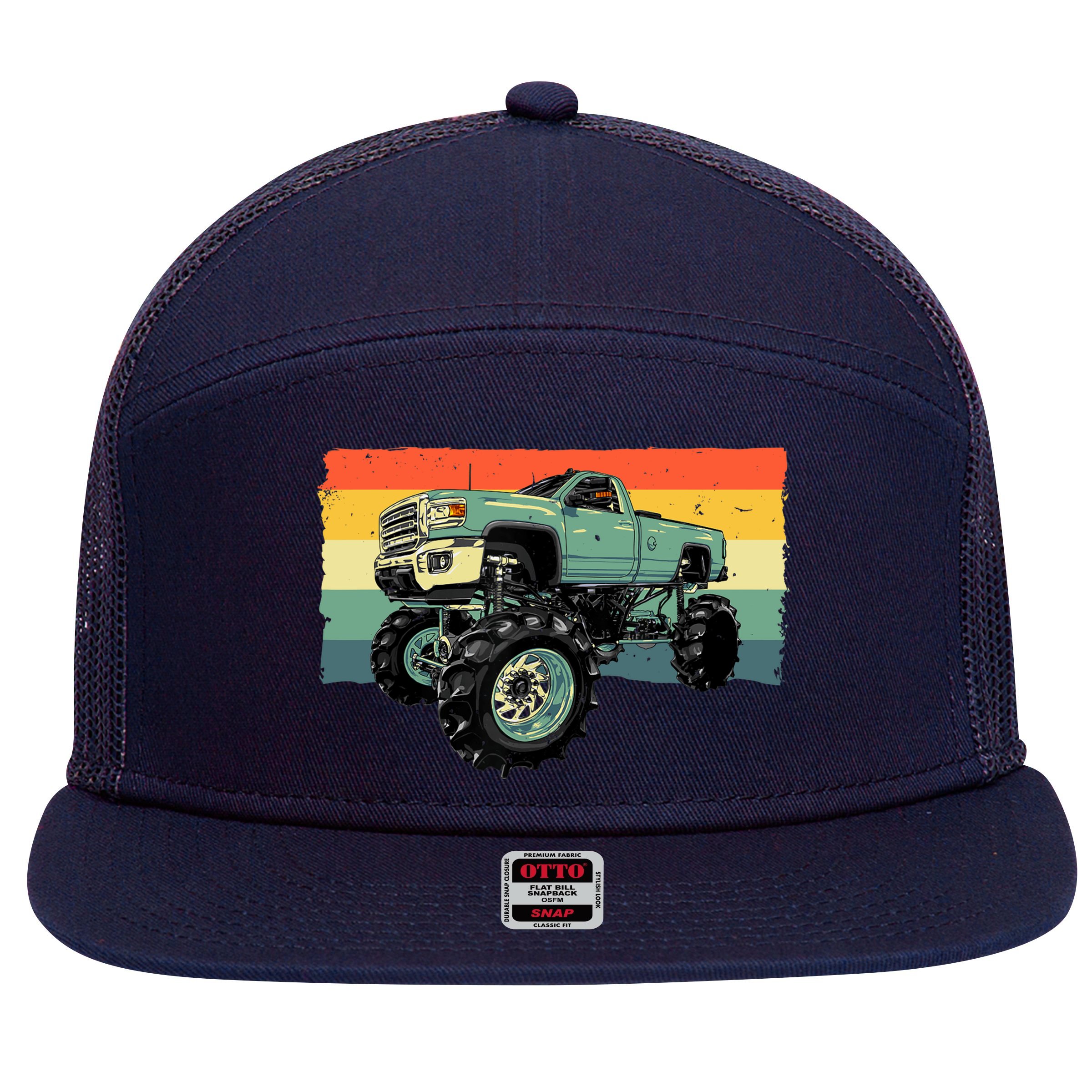 Cool Monster Truck Big Monster Trucks 7 Panel Mesh Trucker Snapback Hat