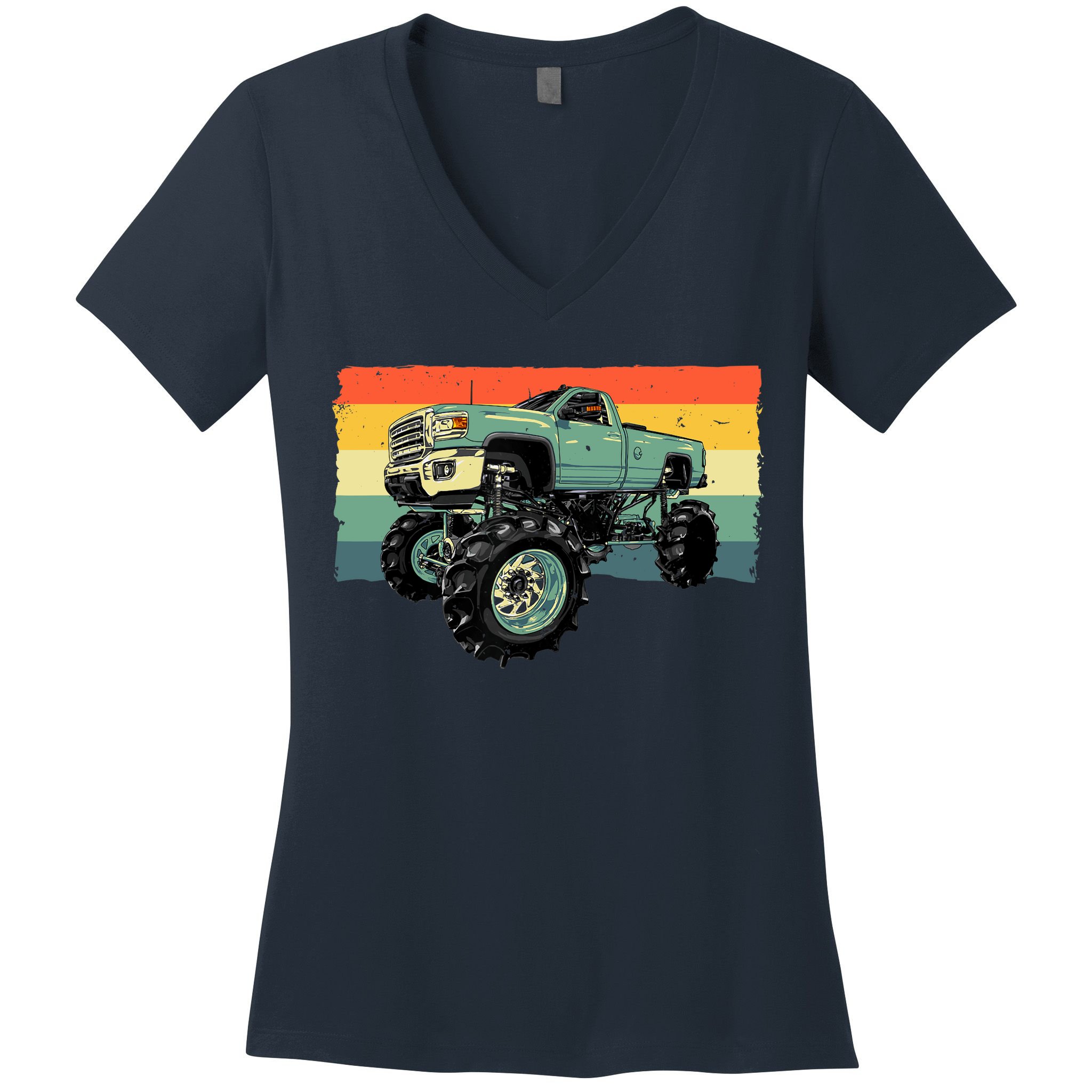 Cool Monster Truck Big Monster Trucks Women's V-Neck T-Shirt