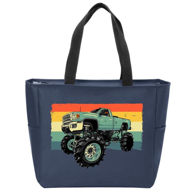 Cool Monster Truck Big Monster Trucks Zip Tote Bag