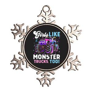 Cute Monster Truck Girls Like Monster Trucks Too Metallic Star Ornament