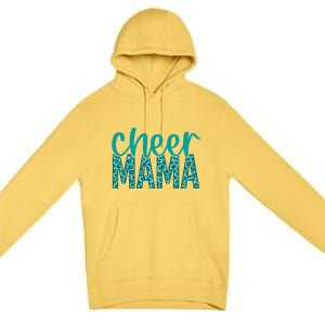 Cheer Mama Teal Leopard Print Great Gift Premium Pullover Hoodie