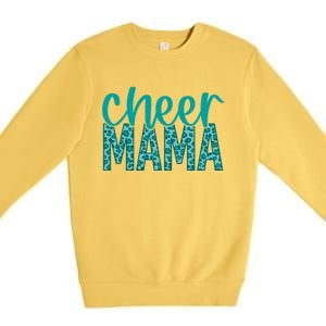 Cheer Mama Teal Leopard Print Great Gift Premium Crewneck Sweatshirt