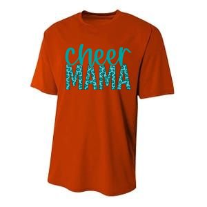 Cheer Mama Teal Leopard Print Great Gift Performance Sprint T-Shirt