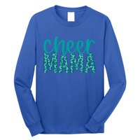 Cheer Mama Teal Leopard Print Great Gift Long Sleeve Shirt