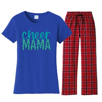 Cheer Mama Teal Leopard Print Great Gift Women's Flannel Pajama Set