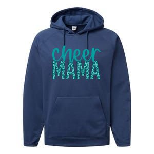 Cheer Mama Teal Leopard Print Great Gift Performance Fleece Hoodie