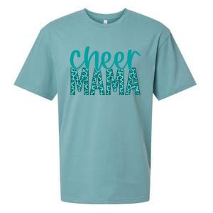 Cheer Mama Teal Leopard Print Great Gift Sueded Cloud Jersey T-Shirt