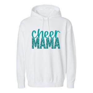 Cheer Mama Teal Leopard Print Great Gift Garment-Dyed Fleece Hoodie