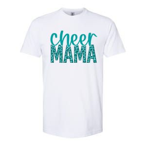 Cheer Mama Teal Leopard Print Great Gift Softstyle CVC T-Shirt