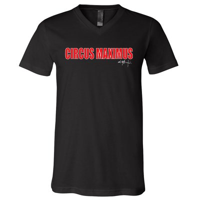 Circus Maximus Typeset Design V-Neck T-Shirt