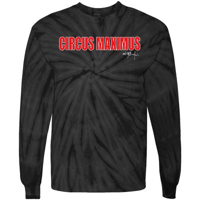 Circus Maximus Typeset Design Tie-Dye Long Sleeve Shirt