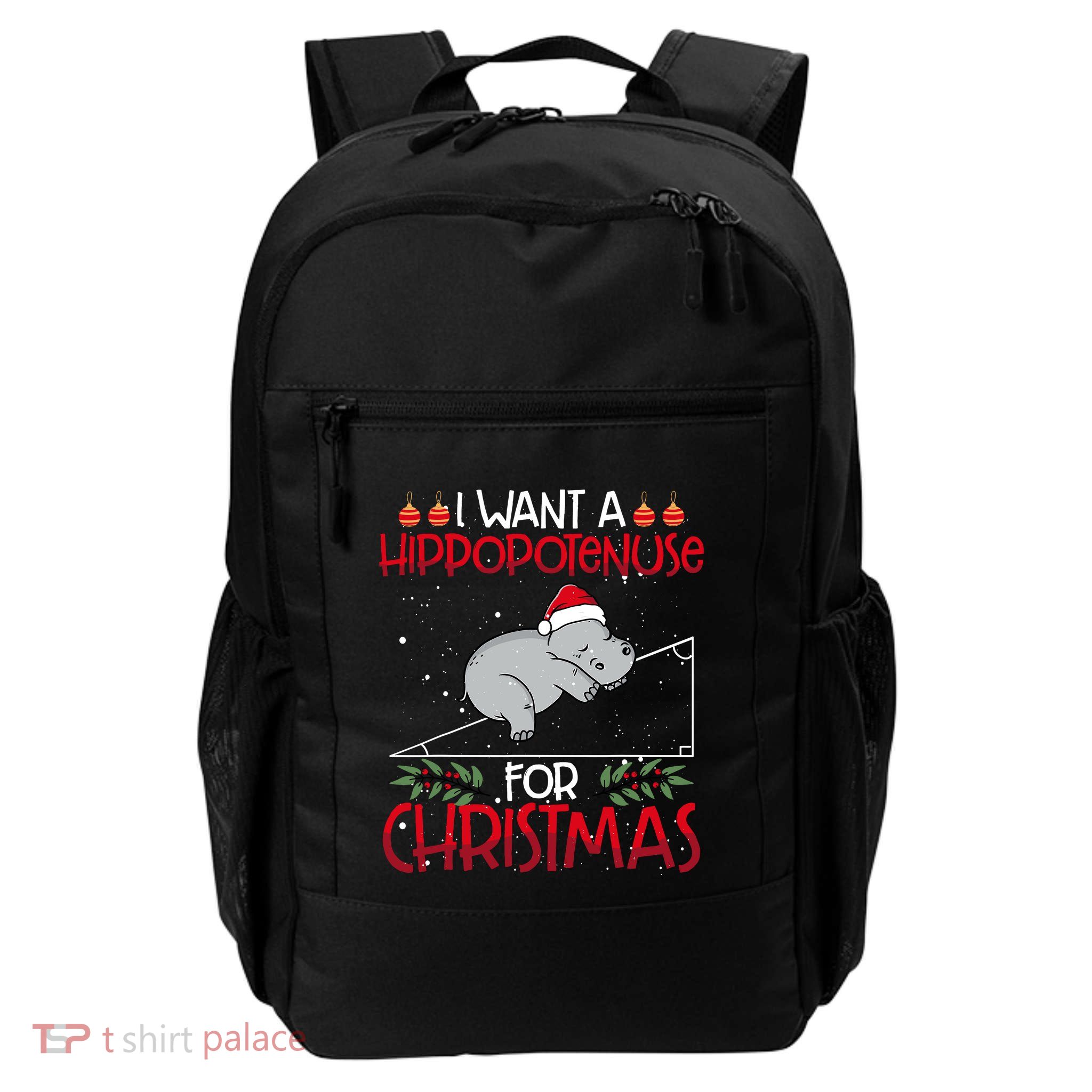 Christmas Math Teacher Funny Hypotenuse Math Hippotenuse Daily Commute Backpack
