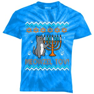 Cute Meowzel Tov Black Cat Funny Hanukkah Chanukah Kids Tie-Dye T-Shirt