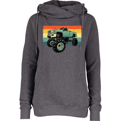 Cool Monster Truck Big Monster Trucks Womens Funnel Neck Pullover Hood