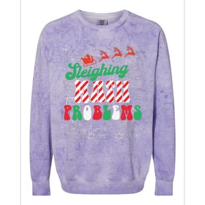 Chritmas Mathematics Teacher Student Sleighing Math Problems Colorblast Crewneck Sweatshirt