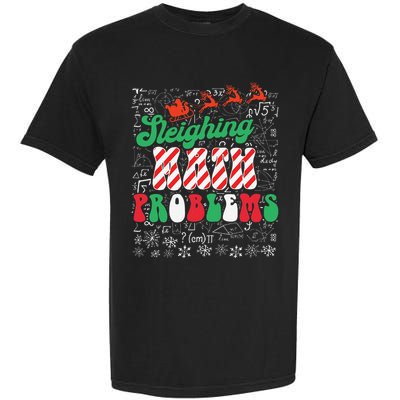 Chritmas Mathematics Teacher Student Sleighing Math Problems Garment-Dyed Heavyweight T-Shirt
