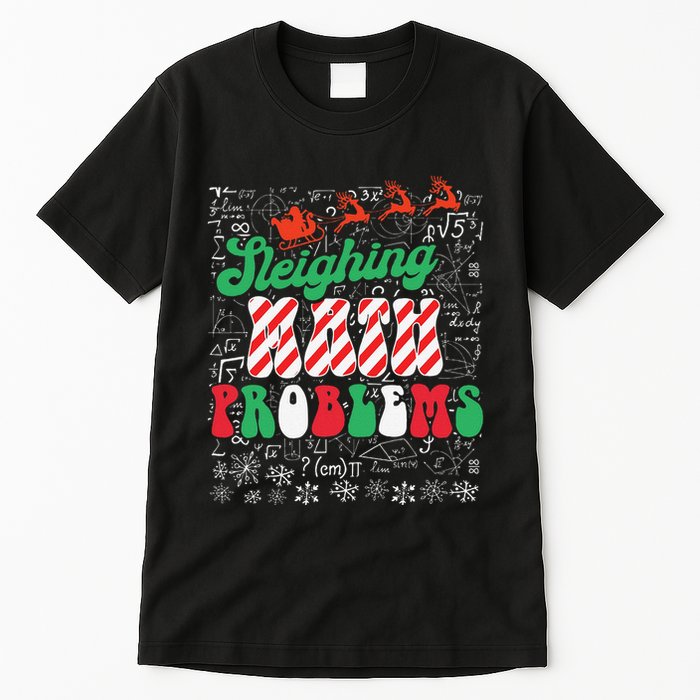 Chritmas Mathematics Teacher Student Sleighing Math Problems Tall T-Shirt