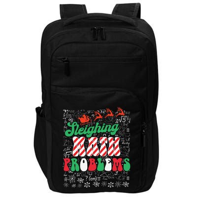 Chritmas Mathematics Teacher Student Sleighing Math Problems Impact Tech Backpack