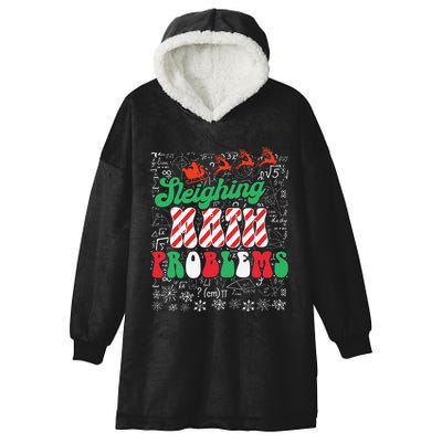 Chritmas Mathematics Teacher Student Sleighing Math Problems Hooded Wearable Blanket