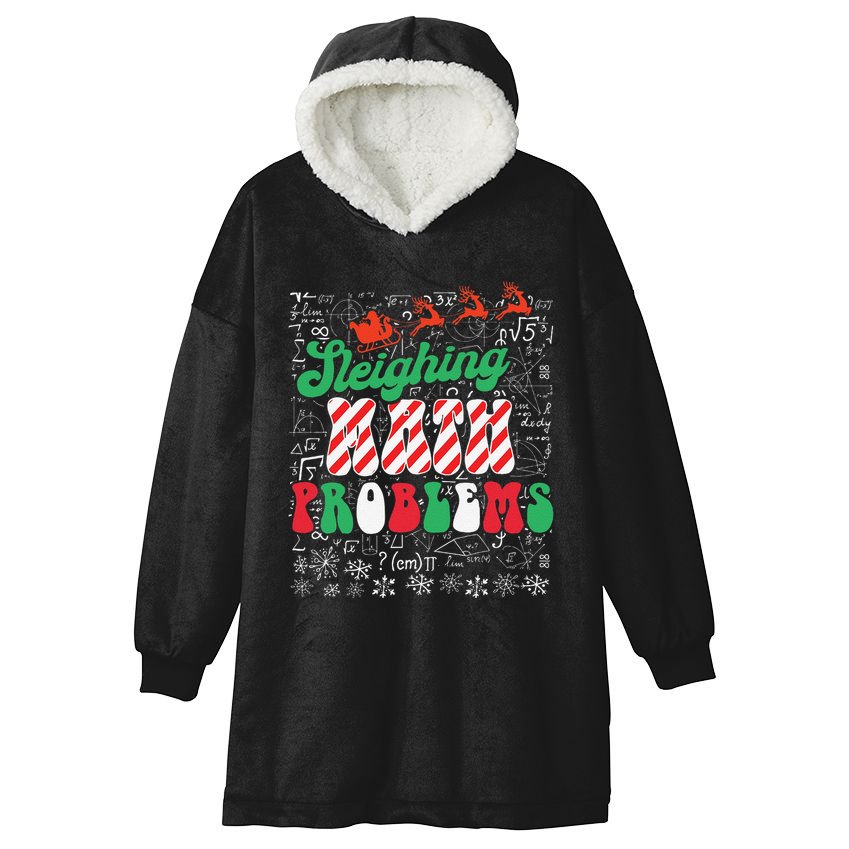 Chritmas Mathematics Teacher Student Sleighing Math Problems Hooded Wearable Blanket
