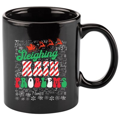 Chritmas Mathematics Teacher Student Sleighing Math Problems 11oz C Handle Ceramic Mug