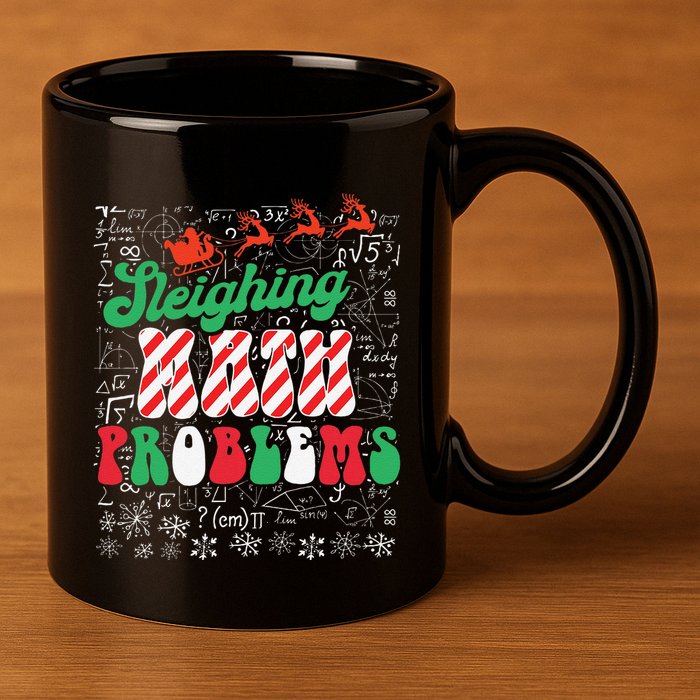 Chritmas Mathematics Teacher Student Sleighing Math Problems 11oz C Handle Ceramic Mug