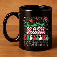 Chritmas Mathematics Teacher Student Sleighing Math Problems 11oz C Handle Ceramic Mug